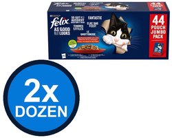 2x Felix - Elke Dag Feest In Gelei Countryside Selectie Multipack - Kattenvoer Natvoer - 3.74 kg