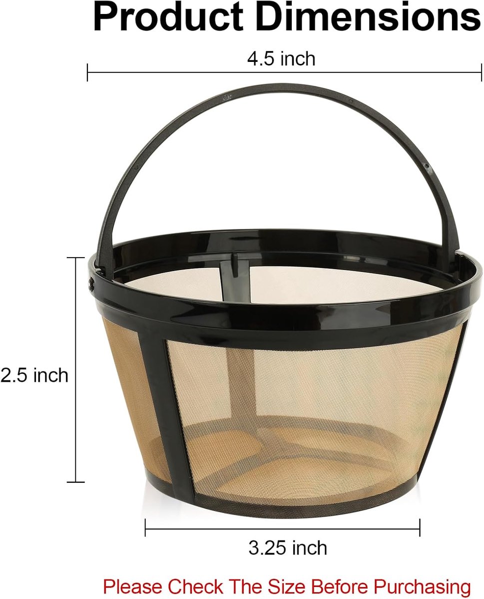 Rvs Koffiefilter - Koffie Dripper - Papierloos Giet Over Koffiedruppelaar - Herbruikbaar - Geschikt voor Black & Decker, Mr. Coffee en De Meeste - Voor Handmatige Bereiding Van Permanente Koffie - Voor Thuiskantoor, Reizen, Kamperen - Goud — cadeau in Kookcadeaus - foto 8