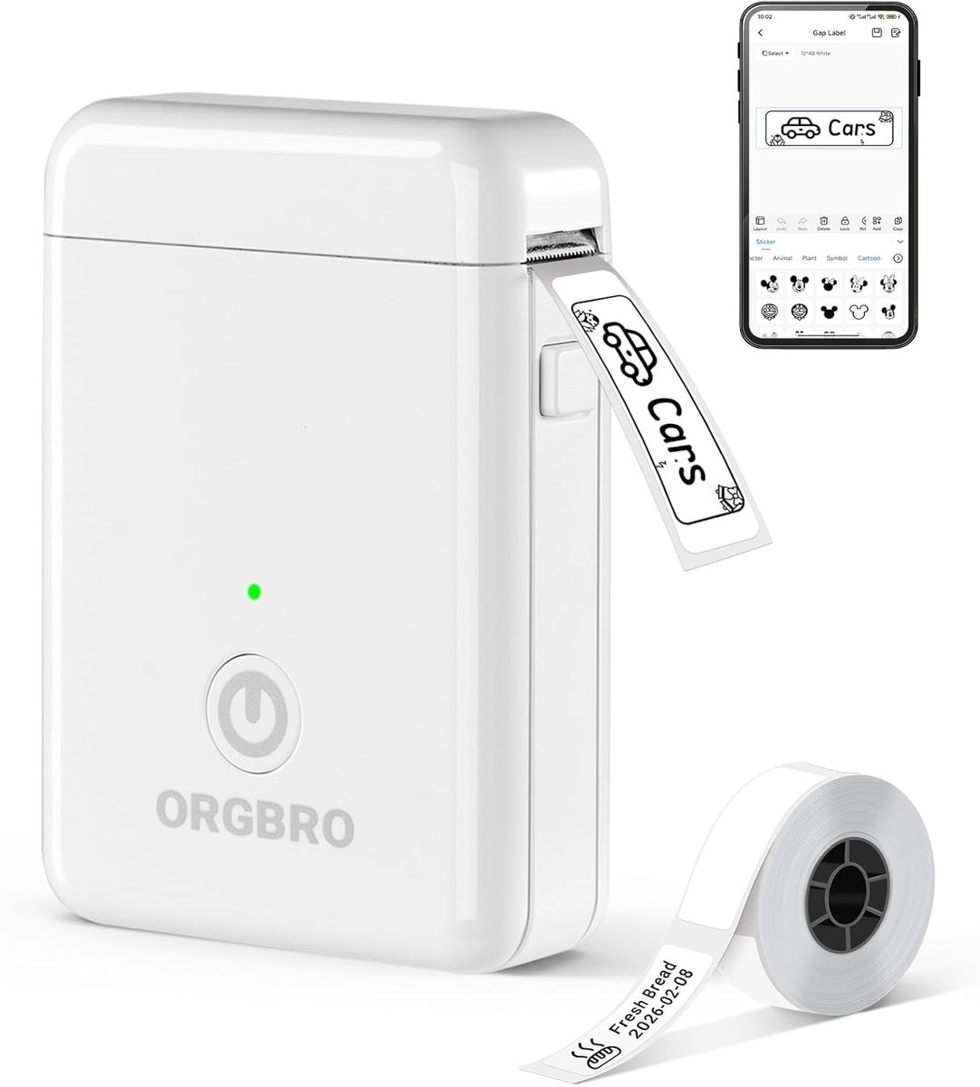 Labelmaker - Wit - Draagbaar en Compact - Thermische Technologie - Voor Thuis en Kantoor