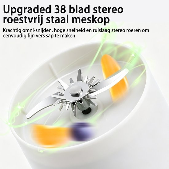 zurabini - Blender To Go - Smoothie Maker - Draagbare Blender USB-C Oplaadbaar - Fresh Juice Blender - 1300ml Shakebeker - BPA Vrij - Mini Blender Voor Smoothies, Shakes en Sap van zurabini — afbeelding 4