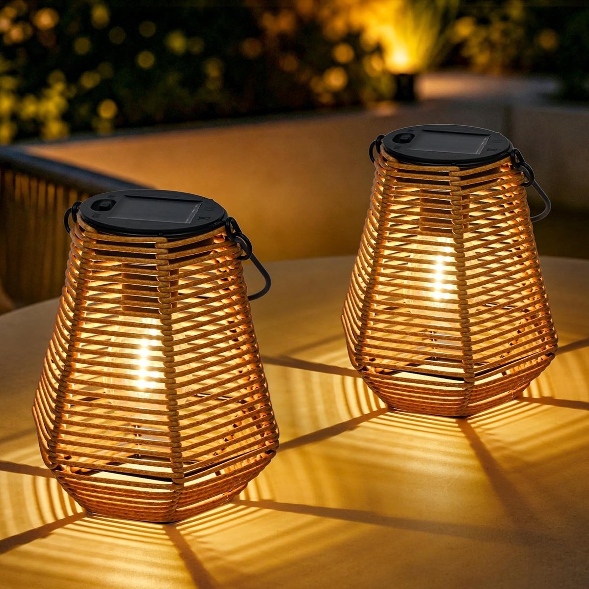 Zonnelampen voor Buiten - Rotan - Handgevlochten - IP44 Waterdicht - Voor Tuin en Terras