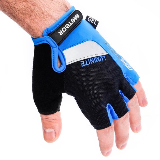 Meteor Gel GX30 Fiets­handschoenen Kort XL Blauw-Zwart-Grijs van Meteor — afbeelding 4