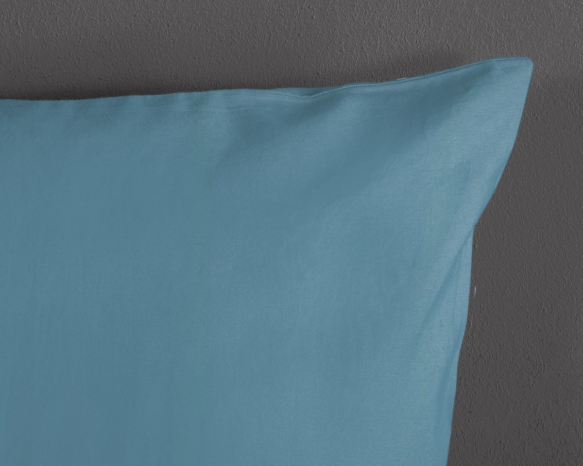 Zavelo Effen Dekbedovertrek Adria Blauw-1-persoons (140 x 200/220 cm)