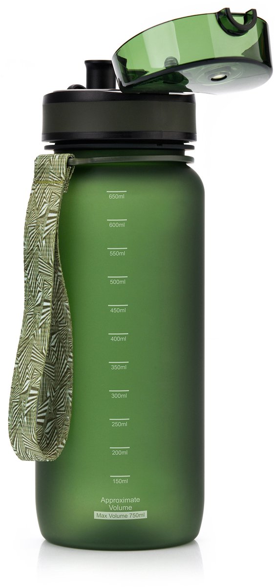 Meteor Sportbidon 650 ml - Fietsbidon - Donkergroen - Fles voor sport en outdoor van Meteor — afbeelding 2