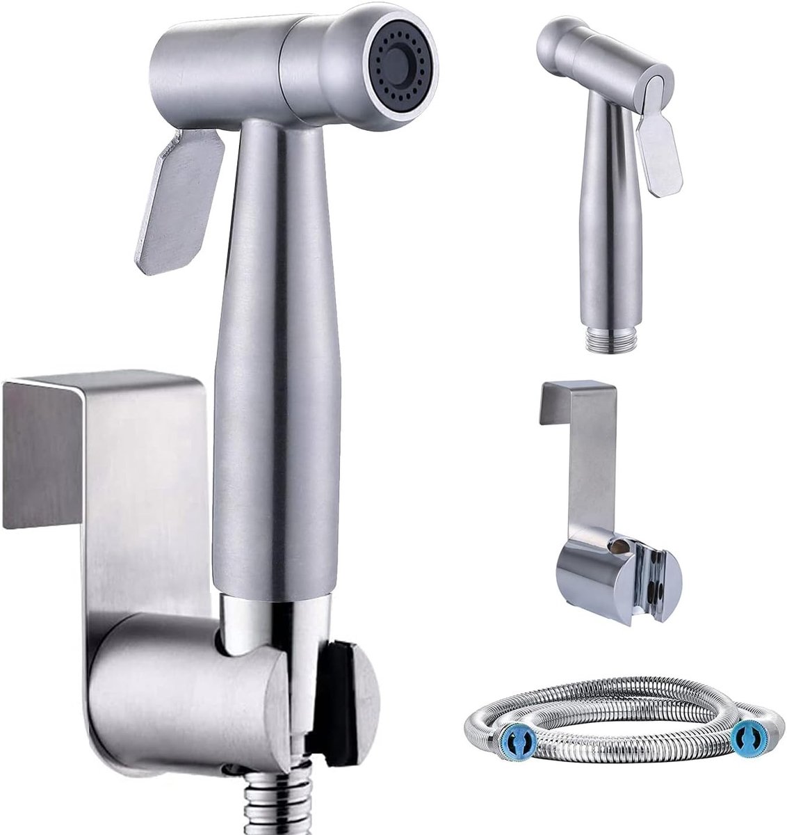 Handdouche voor Bidet en Toilet, RVS Spuitkop met 1.5 m Slang en Houder, Ideaal voor Hygiëne en Comfort