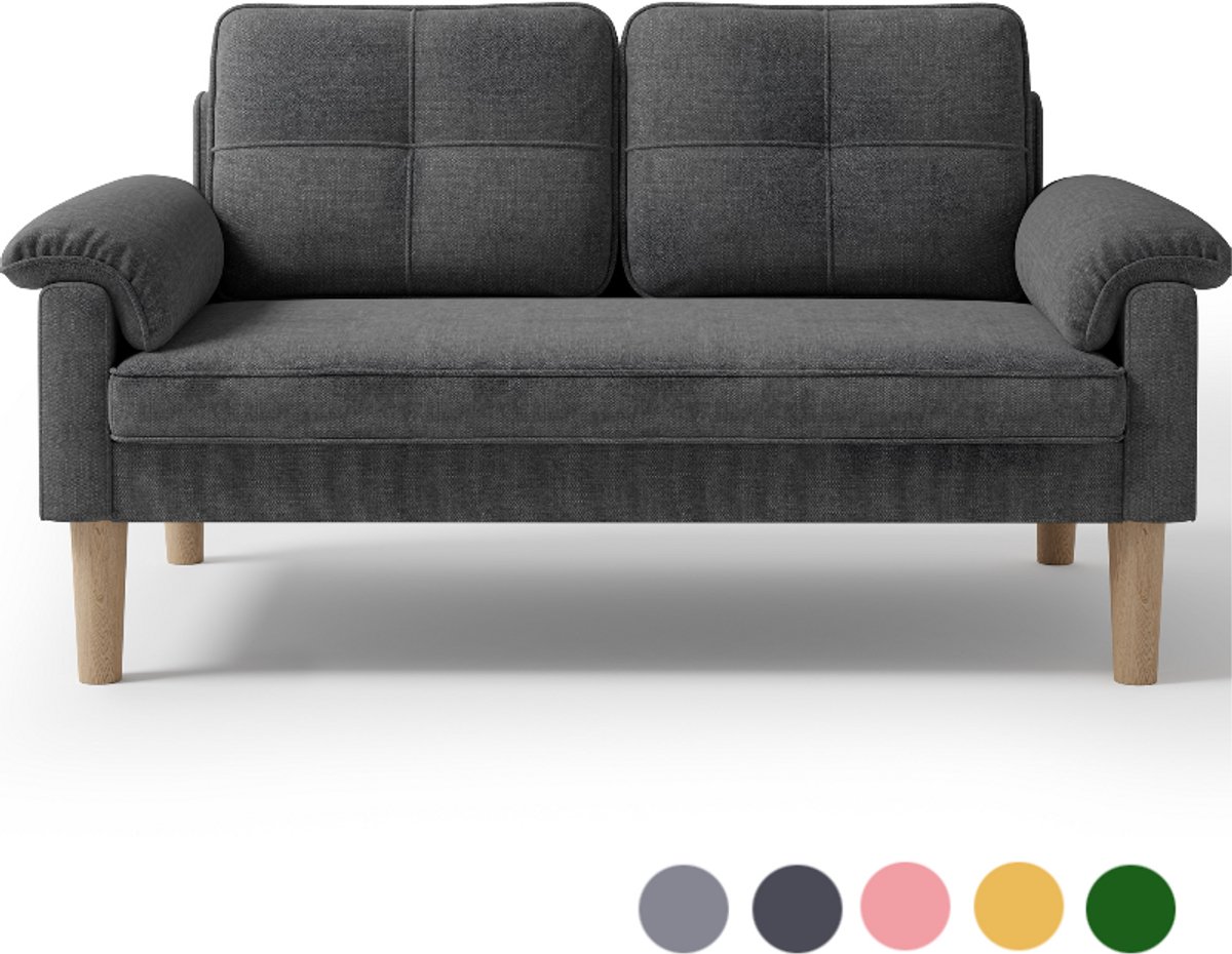 Bealife AR71 Bank - 2 Zitsbank met Zijvak - 145 x 77 x 77 cm - Donkergrijs