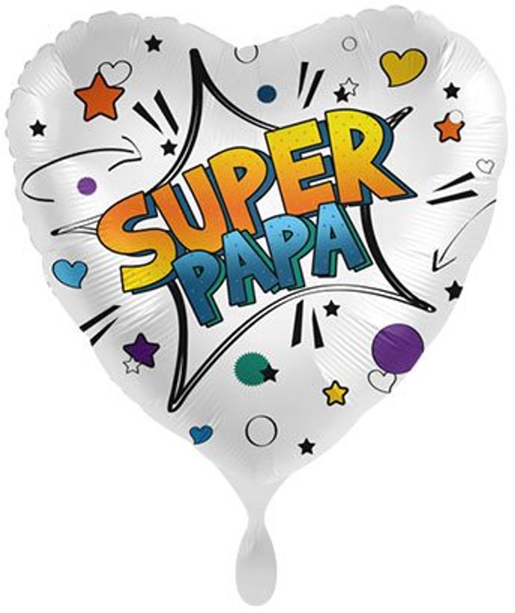 Folieballon Super Papa Hart - vaderdag - hart ballon