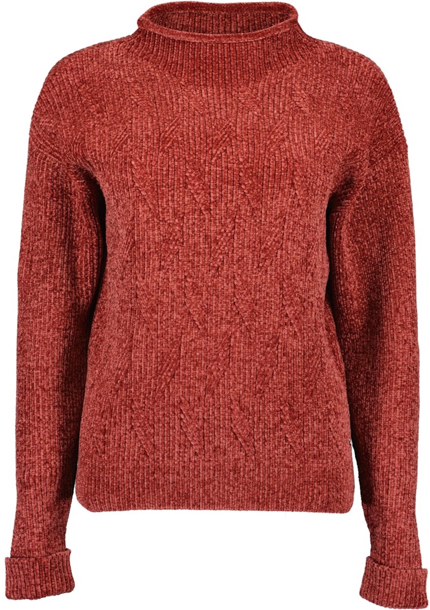 Blue Seven - dames - Trui 248140 rood opstaande kraag Blue Seven - maat 40