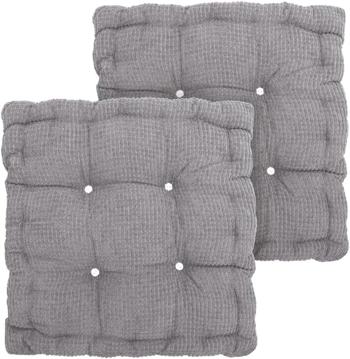 Set van 2 Zitkussens 40 x 40 cm, Dikke Bekleding, Geschikt voor Binnen en Buiten, Vierkante Kussens voor Stoelen en Tuinmeubelen