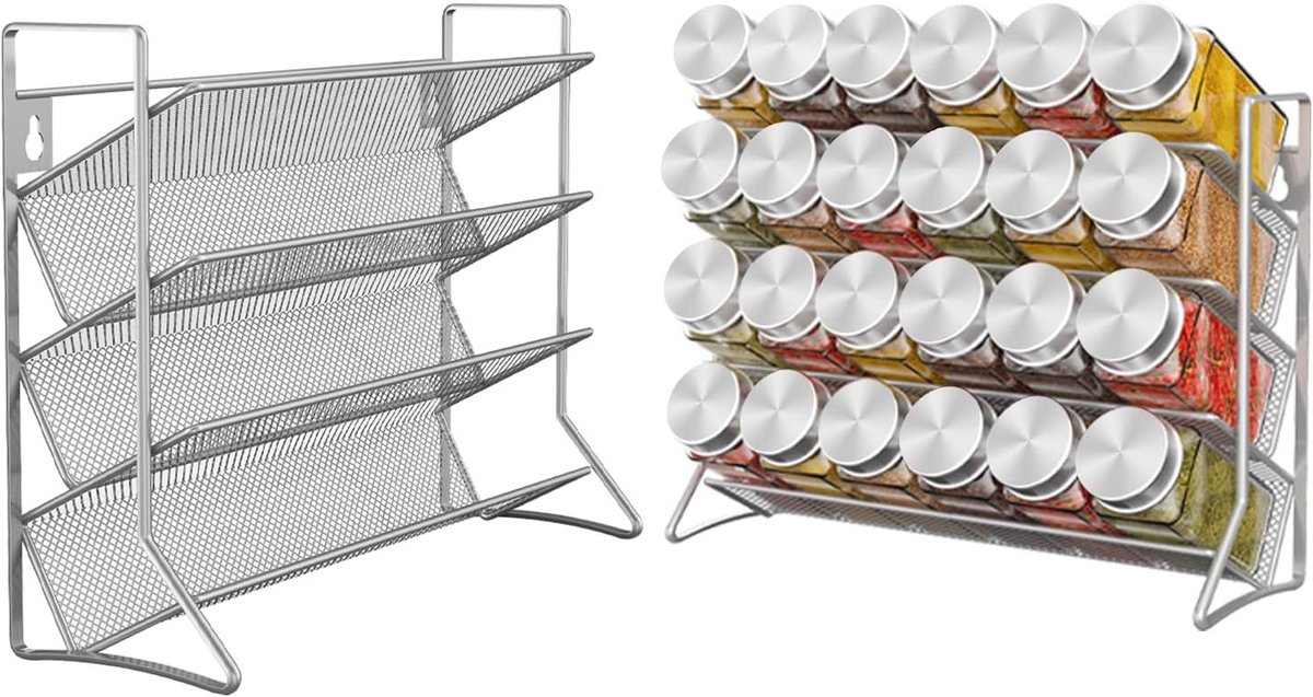 Staand Kruidenrek voor Keuken - Metalen Kruidenorganizer voor Werkblad en Kast