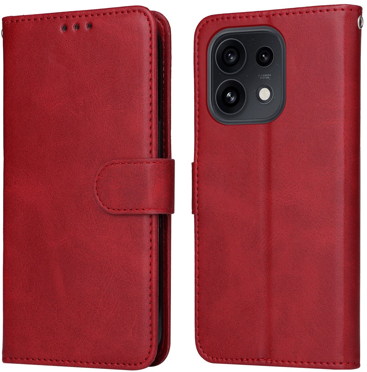 Coverup Hoesje - Geschikt voor OPPO Reno16 / Reno16 Pro Hoesje - Coverup Book Case - Rood