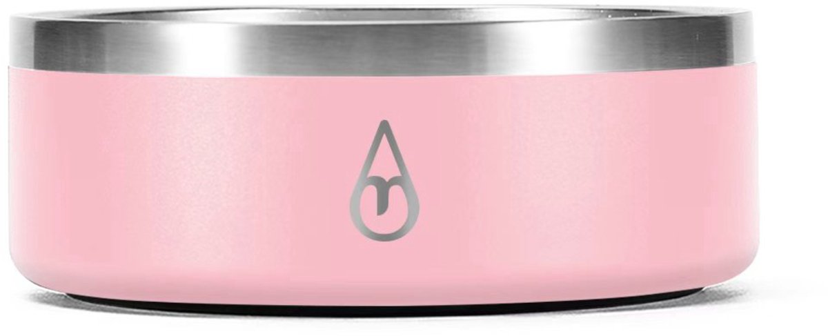 Motivai RVS Voerbak Hond & Kat – 32 oz – Dubbelwandig 18/8 Roestvrij Staal – Antislip – Voedselveilig – Roze