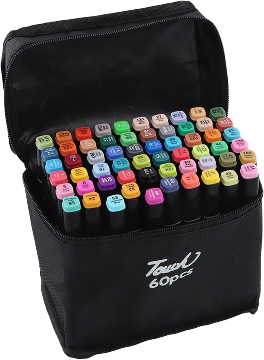 Permanent Marker Set - Multicolor - Alcoholmarker met Dubbele Punt - Sneldrogend - Voor Creatieve Projecten