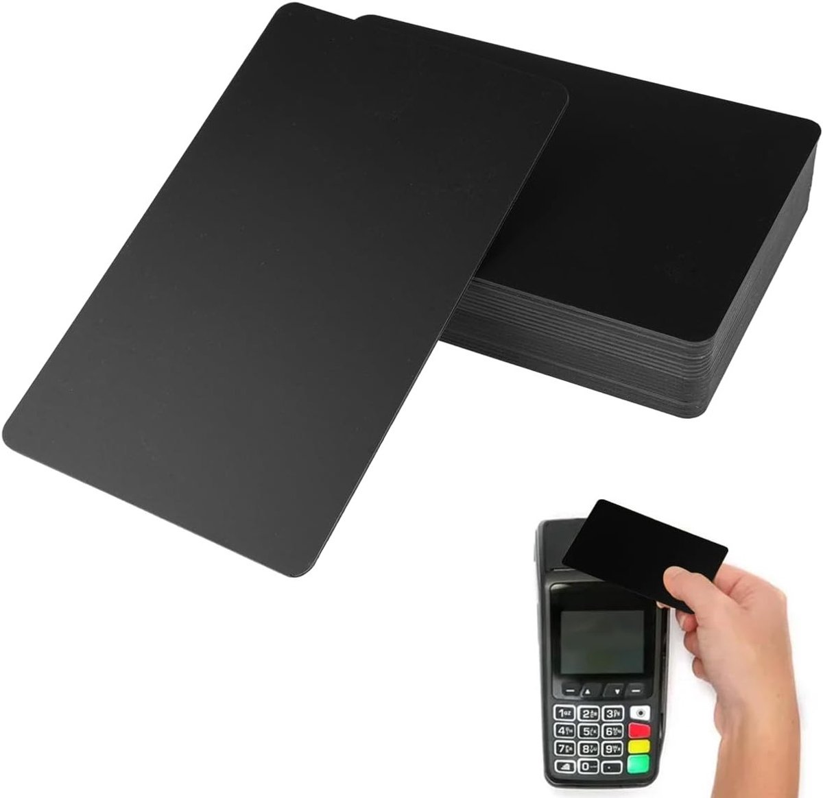 Herschrijfbare NFC-kaarten, zwarte PVC-tags, programmeerbare NFC-visitekaartjes met NTAG 215 chip, compatibel met alle NFC-apparaten