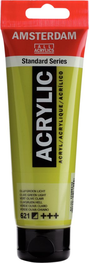 Tube de peinture acrylique Amsterdam, vert olive clair, Standard Series, 120 ml, couleur 621.