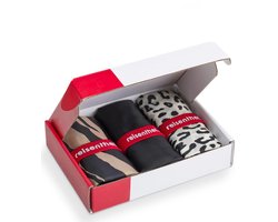 Reisenthel Mini Maxi Shopper Opvouwbare Boodschappentas - 15L - Set 3 stuks - Geschenkdoos - Dierprint & Zwart