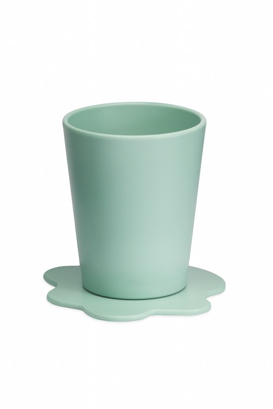 STEDDI - Open drinkbeker voor Peuters en Kinderen - Valt niet om - Geen rietje of tuitje; essentieel voor een gezonde ontwikkeling van de mond - aanbevolen door logopedisten en pedagogen - Twee stuks - Beige en groen - Inhoud 150ML — afbeelding 2