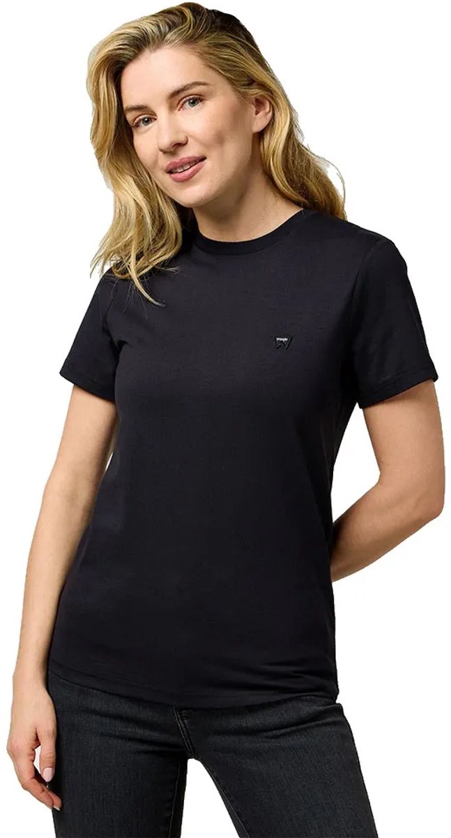Wrangler Sign Off Slim Fit T-shirt Met Korte Mouwen L Vrouw Zwart