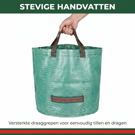 JustValue - Tuinafvalzakken 60L - Herbruikbaar - Set van 3 groen van JustValue — afbeelding 3