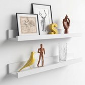 Rixora® Zwevende Wandplank 55x12 cm | Set Boekenplank Hout - Incl. Bevestigingsmateriaal - Voor Woonkamer, Slaapkamer & Keuken