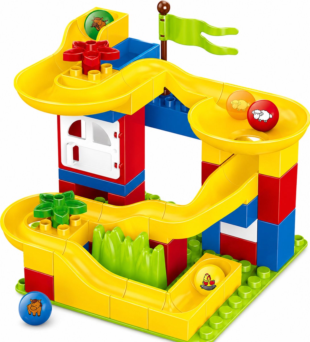 Knikkerbaan Marble Run Klein - Duplo Geschikt - 48 onderdelen - 3+ jaar