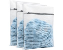 3 Stuks Wasnetten met Rits - Waszakjes - Waszakken - Laundry Bag - Waszakken Van Gaas - Waszakken voor Wasgoed - Duurzame Wasmachinezakken - 12 X 16 Inch - Voor Lingerie, Bh's, Sokken, Kleding en Reisorganisatie