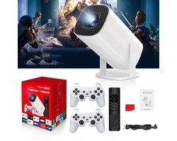 TEKROA® Mini Beamer - Beamers - WiFi Screen Mirroring - 4K Support - HD Ready 720P - Voor iOS & Android - Thuisbioscoop - wit