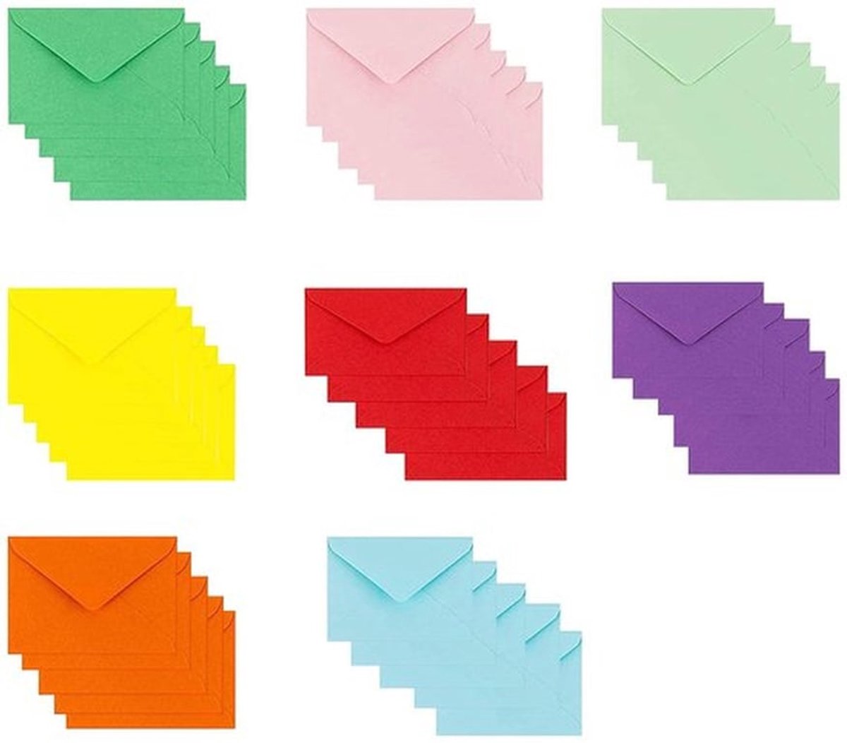 Mini-enveloppen 40 stuks - Kleurrijk - 10,5 x 8 cm - Cadeaukaart - Bruiloft - Verjaardag - Hoogwaardige kwaliteit
