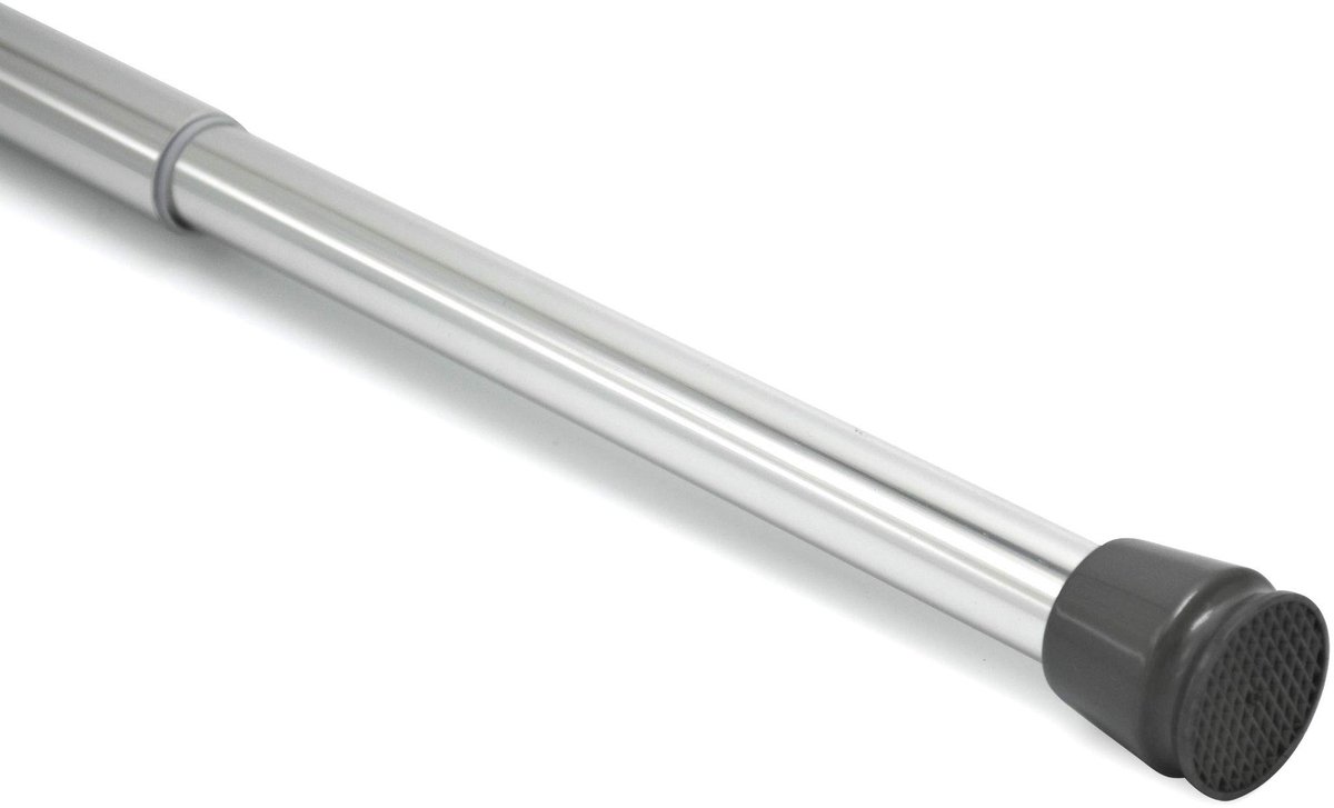 SnelShoppen - Levivo Gordijnroede Chroom 95% Aluminium, 5% Kunststof, 2M voor Woonkamer, Slaapkamer, Keuken, Opvallende Raamdecoratie