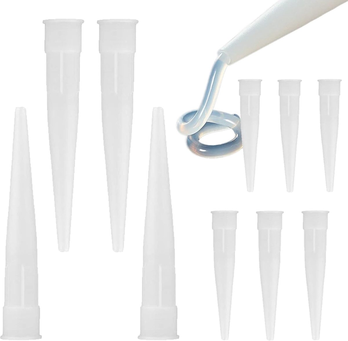 20 Silicone Nozzles voor Kitpistool - Set van 20 Applicatietips voor Precisie en Gemak bij Kitten en Lijmen