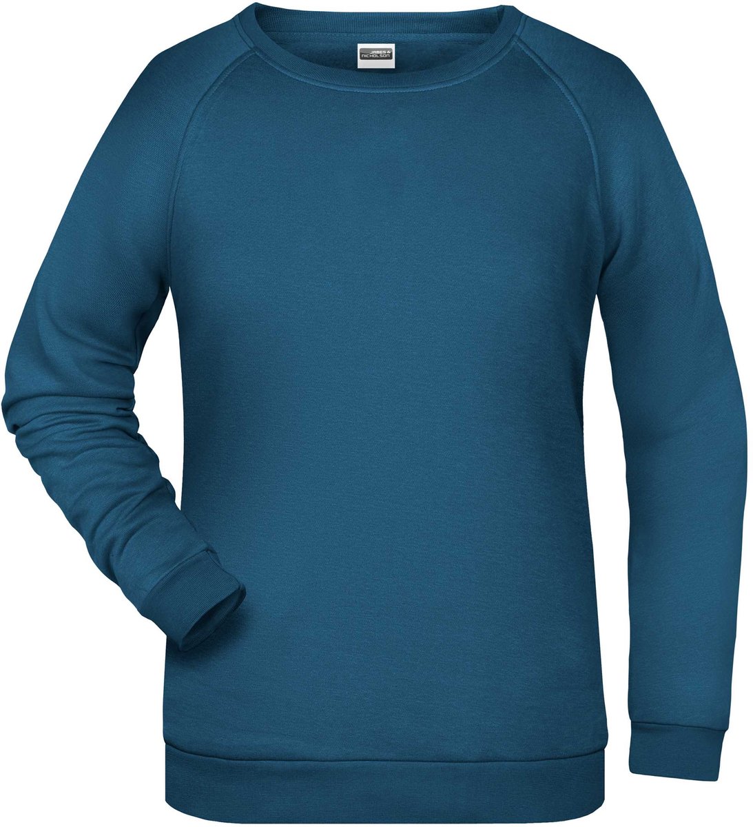 Sweater Dames – Dames Sweatshirt met Ronde Hals en Raglanmouwen – Katoen – Petrol – Maat M