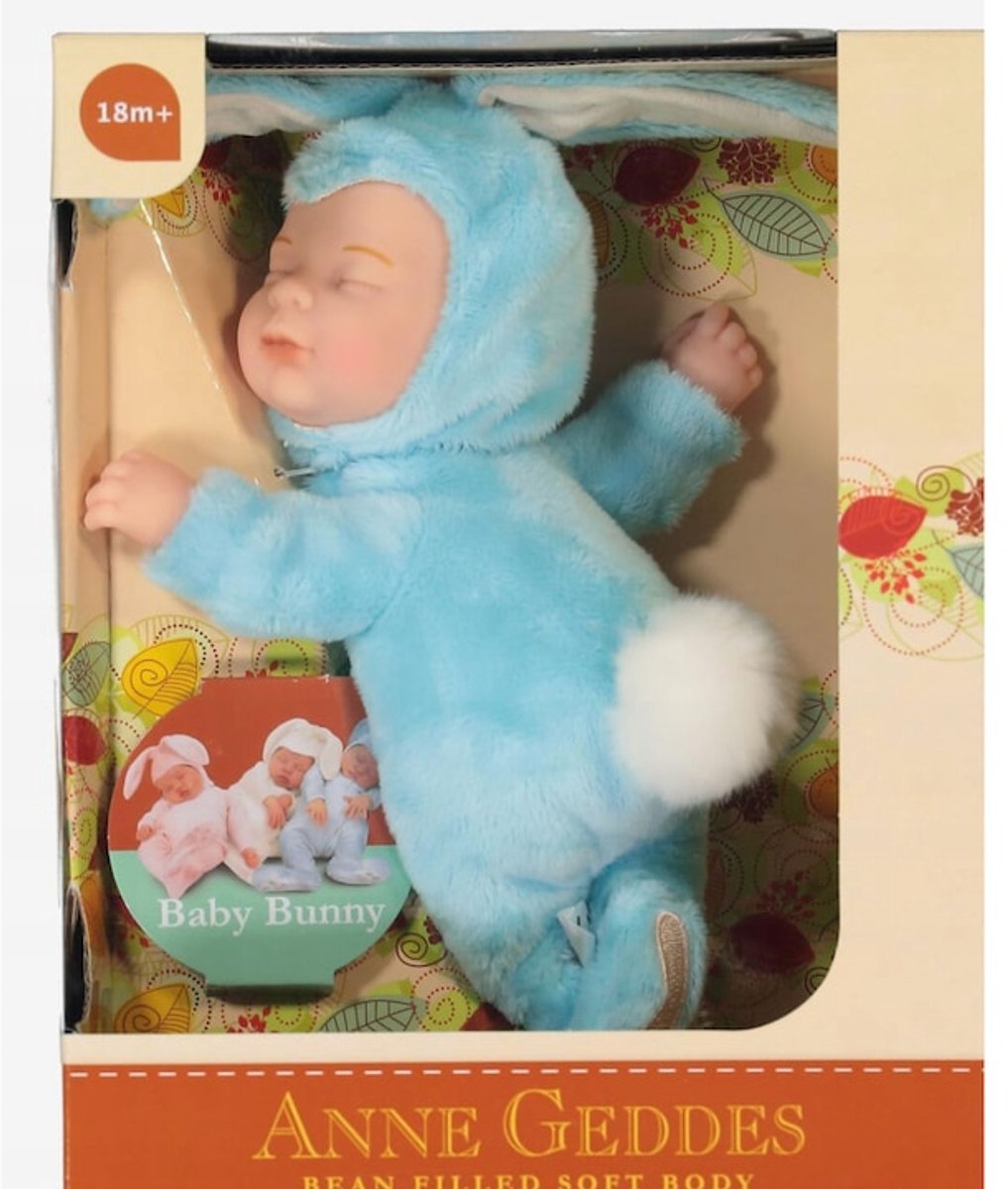 Anne Geddes pop | Baby Konijn blauw | 23cm