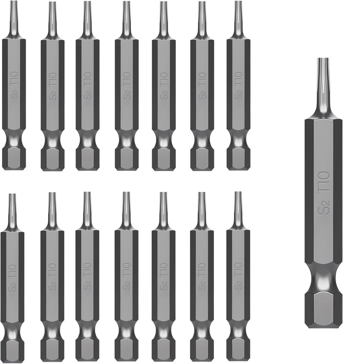 Torx Bit Set van 15 Stuks, S2 Staal, 50 mm Lengte, Geschikt voor Torx Schroeven en Precisiewerk