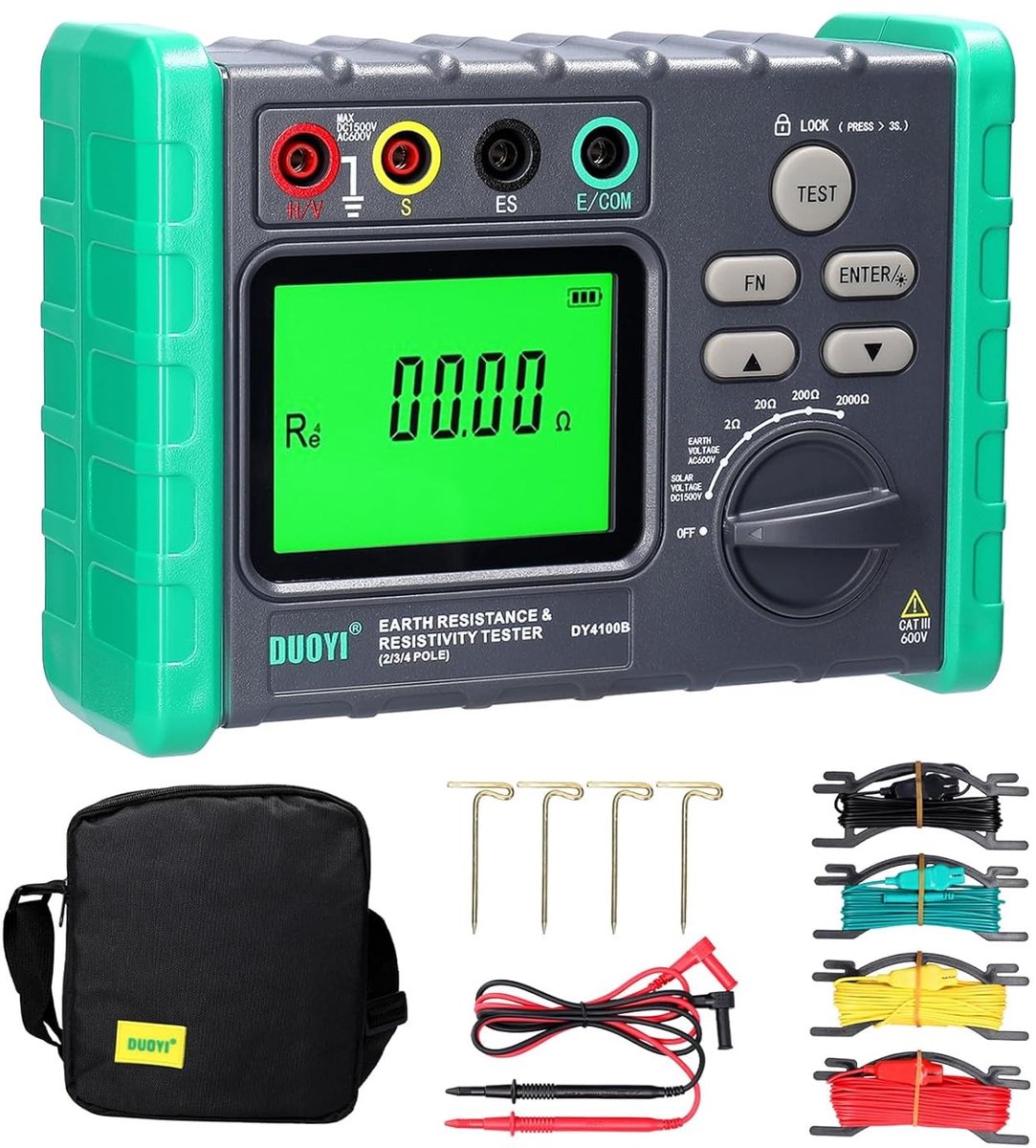 Nauwkeurige Aardingsweerstand Tester met Digitale Weergave en Meerdere Functies voor Stroom- en Communicatiegebieden