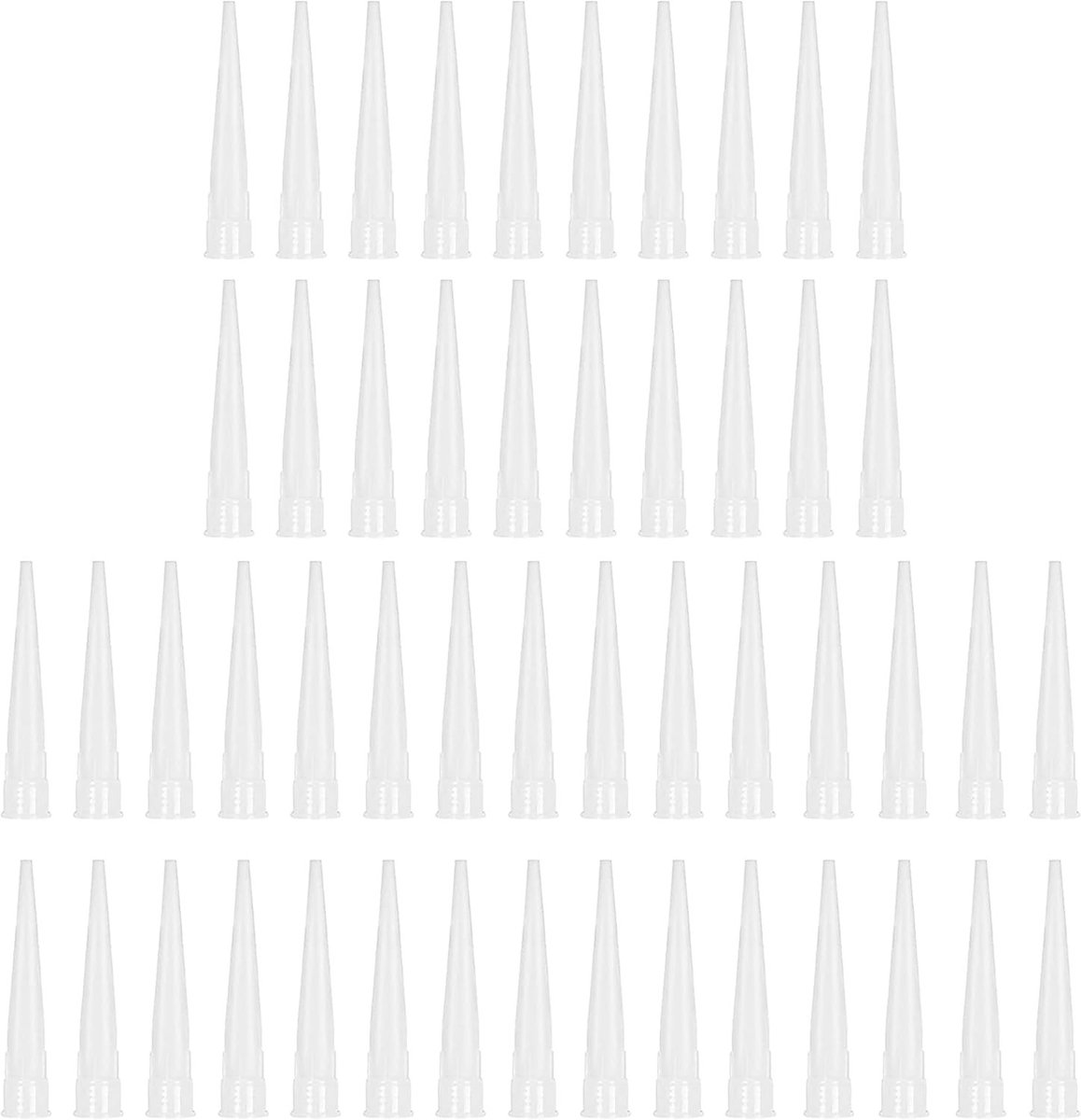Set van 50 Siliconen Tips voor Lijmpistool, Nozzles en Aansluitingen voor Cartridges en Sealant