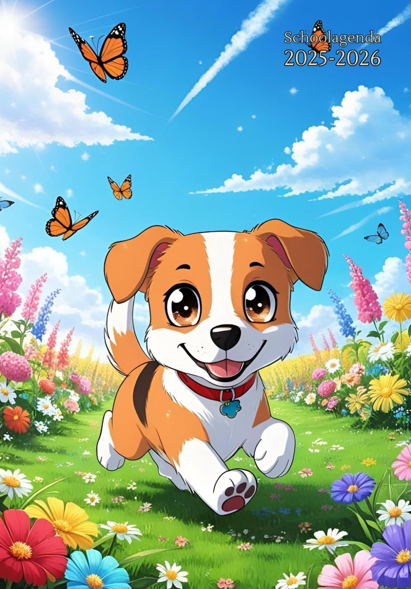 SnelShoppen - Schoolagenda A5 Hond Jongen & Meisjes - Weekplanner Horizontaal 1 Week op 2 Pagina's - Nederlandse Huiswerkplanner - Perfect voor Basiss