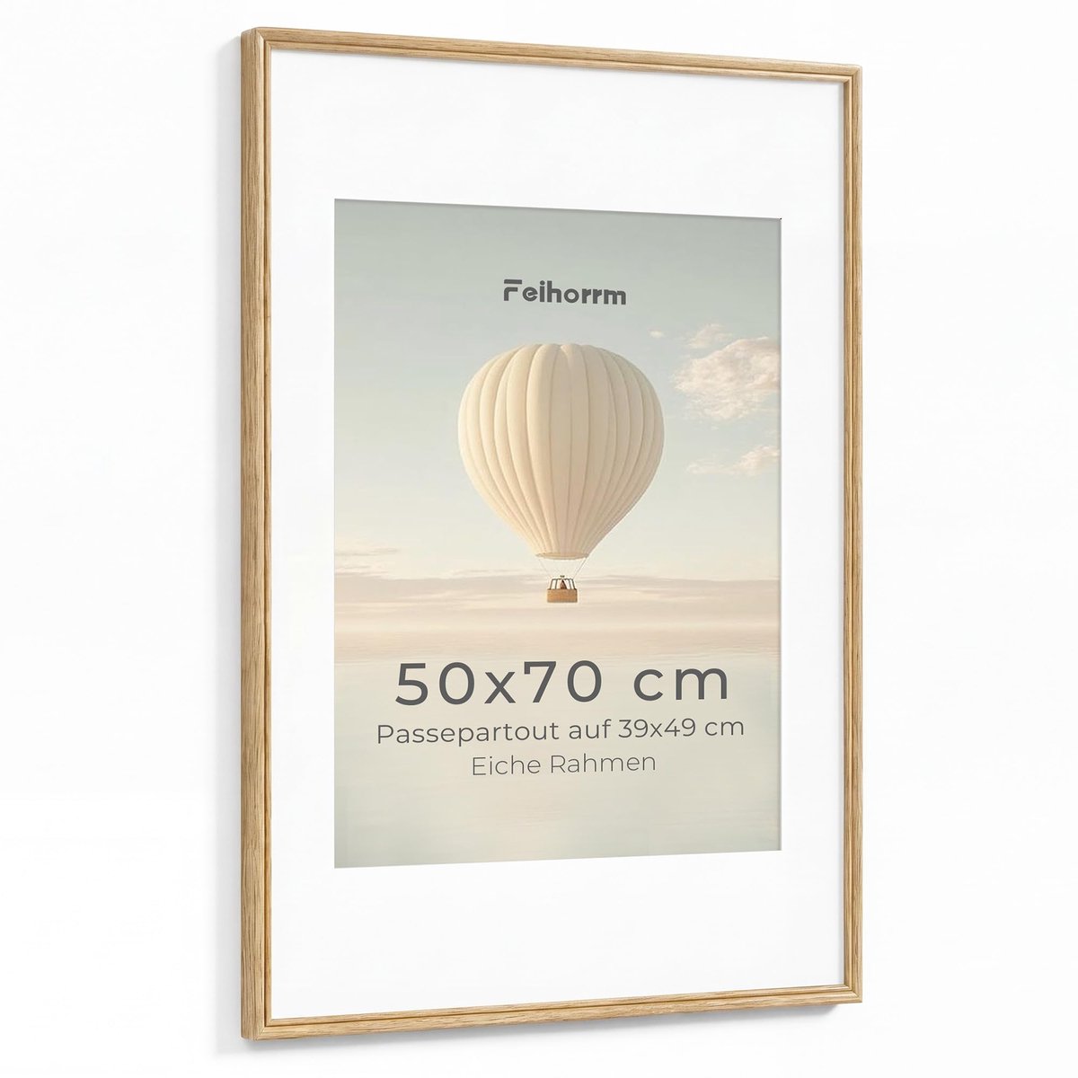 SnelShoppen - Houten Fotolijst 50 x 70 cm - Eiken Houten Fotolijst met Veiligheidsglas - Ideaal voor Wanddecoratie en Interieur - Voor 50 x 70 cm en 3
