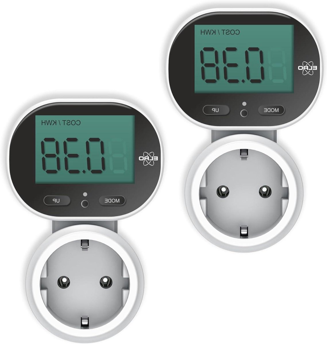 Energiekosten Meter - Stroomverbruik Meter - Energie Besparen - Kantelbaar LCD Scherm - 3600 W - Wit