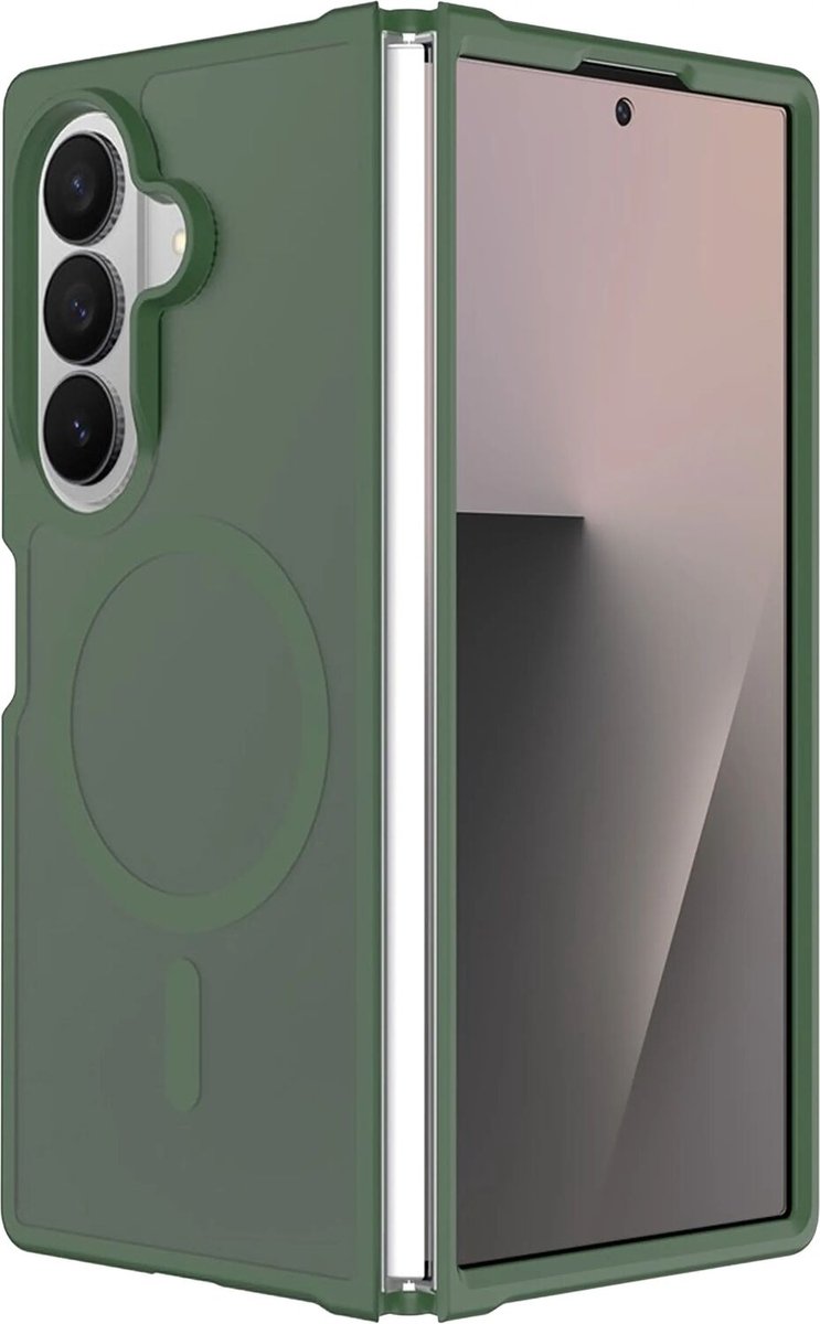 Hoesje voor Samsung Galaxy Z Fold 8 Ultra – Hybrid Back Cover - Compatible met MagSafe – Schokabsorberend TPU & Hard PC – Matte Semi Transparante Beschermhoes Groen