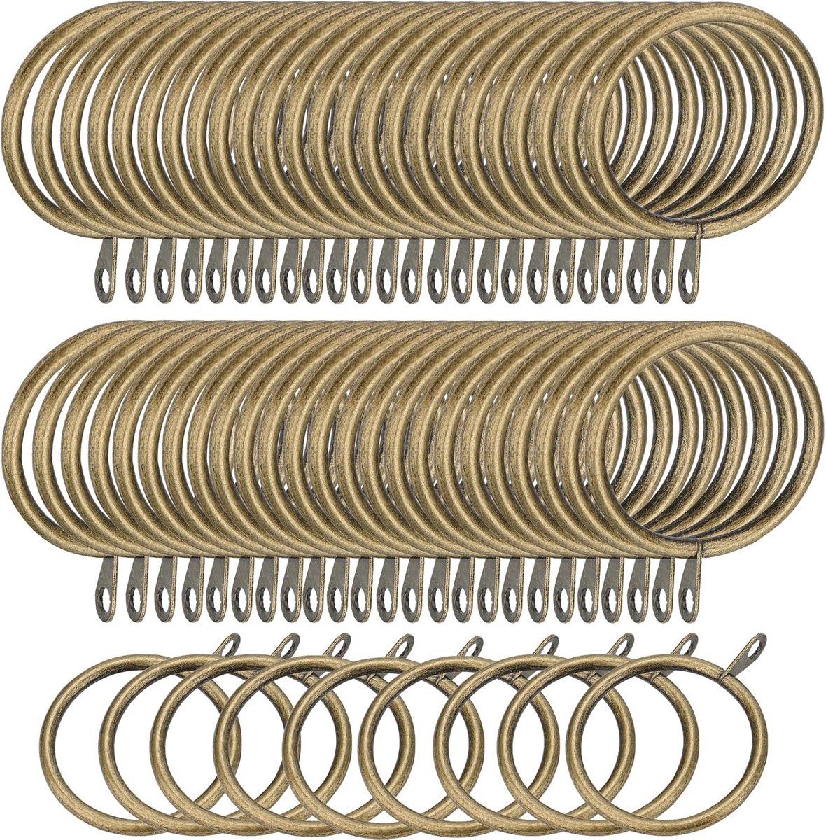 PromoHome 120 stuks gordijnringen 38 mm, antiek koper, metalen ophangringen met oogjes voor gordijnroede, douchegordijn en gordijnen