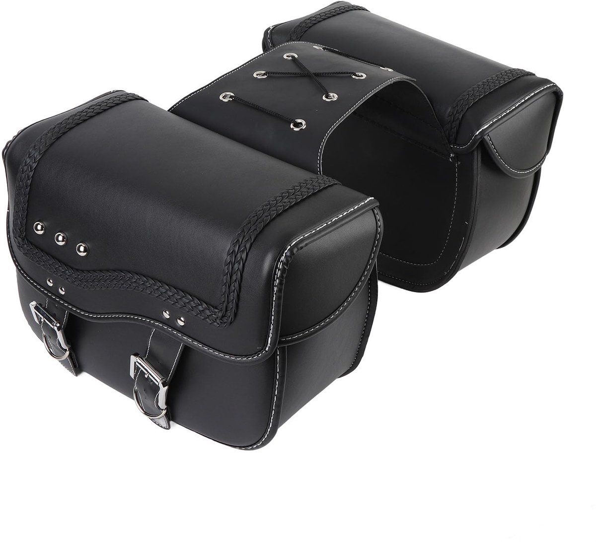 SnelShoppen - Motorfietszadeltassen 30L - Waterdichte PU Lederen Gereedschapstas - Ideaal voor Motoren en Fietsen - Schuine Zadeltassen voor Gebruik o