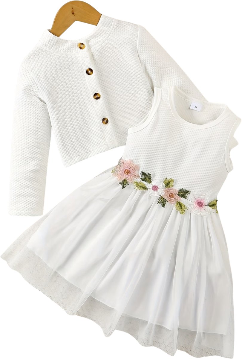 Currero Zomerjurk Meisjes Zomerjurken Kinderen Jurk Meisje Ibiza Stijl Sundress Kinderkleding 7 Jaar Wit