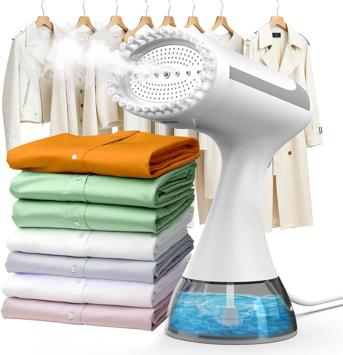 SnelShoppen - Reis-kledingstomer 1500W - Draagbare Handstomer - 15 Sec Opgewarmd - Compact & Lichtgewicht - 300ml Watertank - Automatische Uitschakeli