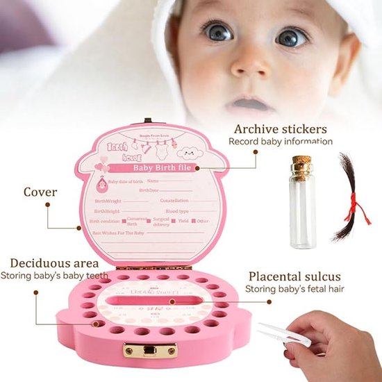 Tandendoosje jongens en meisjes - Melktanden bewaardoosje - Tandendoosjes voor kinderen - Tandendoosje - Melktandendoosje voor een babyjongen- Baby cadeau - Koester de kostbare momenten - Blauw — afbeelding 3
