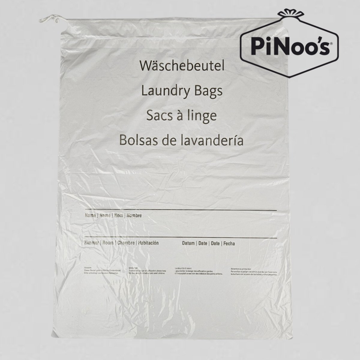 Witte Waszakken 16 Liter | 50 losse zakken - Sluitkoord | LDPE-plastic | 25 My | 38x54 cm - Waszakken voor wasgoed, Laundry bag, Waszakken met sluiting (03805402300)