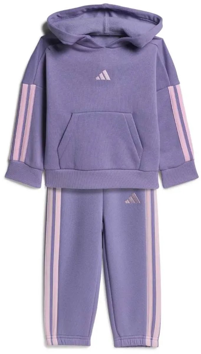 Adidas Essentials 3 Stripes Fleece Joggers Set 9-12 Months Kinderen Roze