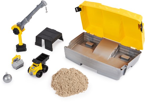 Kinetic Sand Chantier Creuser Et Démolir – 454 G De Sable Magique + 4 Accessoires, Pâte à Modeler Sensorielle Qui Ne Sèche Pas, Jeu Créatif Et Apaisant Pour Enfant Dès 3 Ans