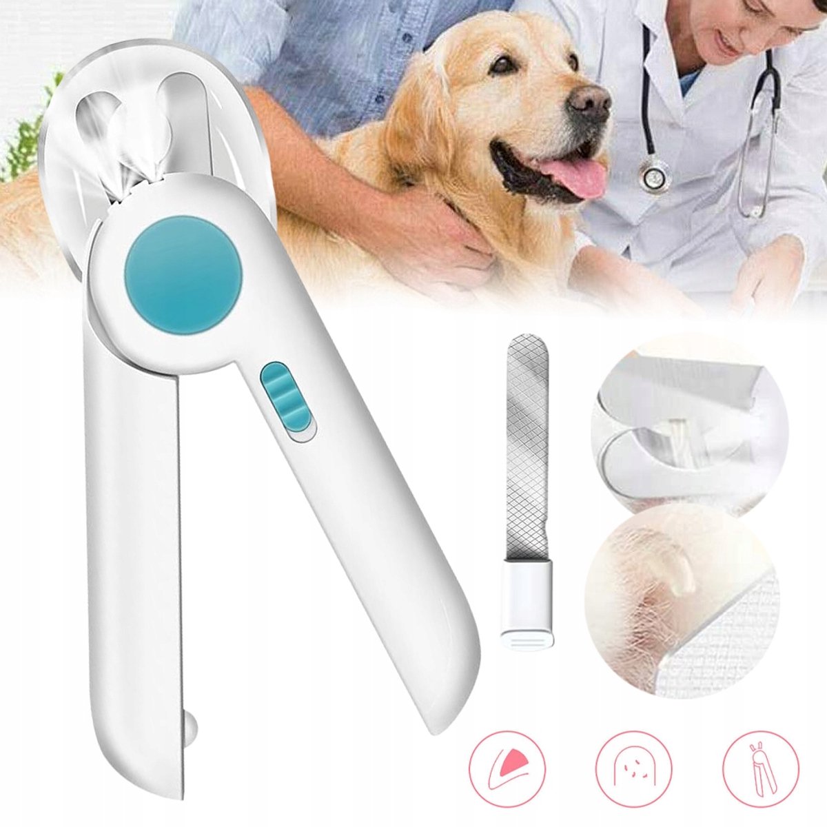 Professionele Nagelknipper Voor Katten Met LED-Verlichting En Spatbescherming - Roestvrij Staal Afneembaar Beschermkapje Nagelvijl - Veilig En Gemakkelijk in Gebruik Voor Katten Van Alle Groottes