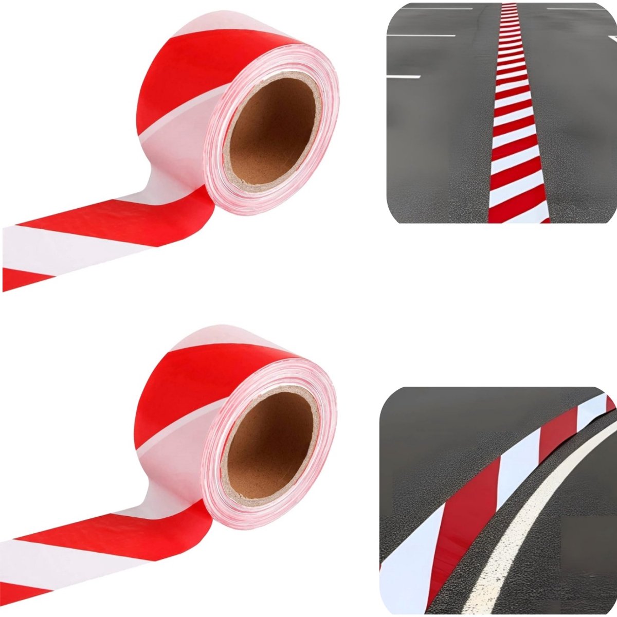 2 stuks plakband - waarschuwingsband - afbakeningsband - barrièreband - gemakkelijk te plakken - gemakkelijk te scheuren - sterke kleefkracht - duurzaam - buitenaccessoires - geschikt voor wegafzettingen, wegen, buitenshuis (rood, 4*1600 cm)