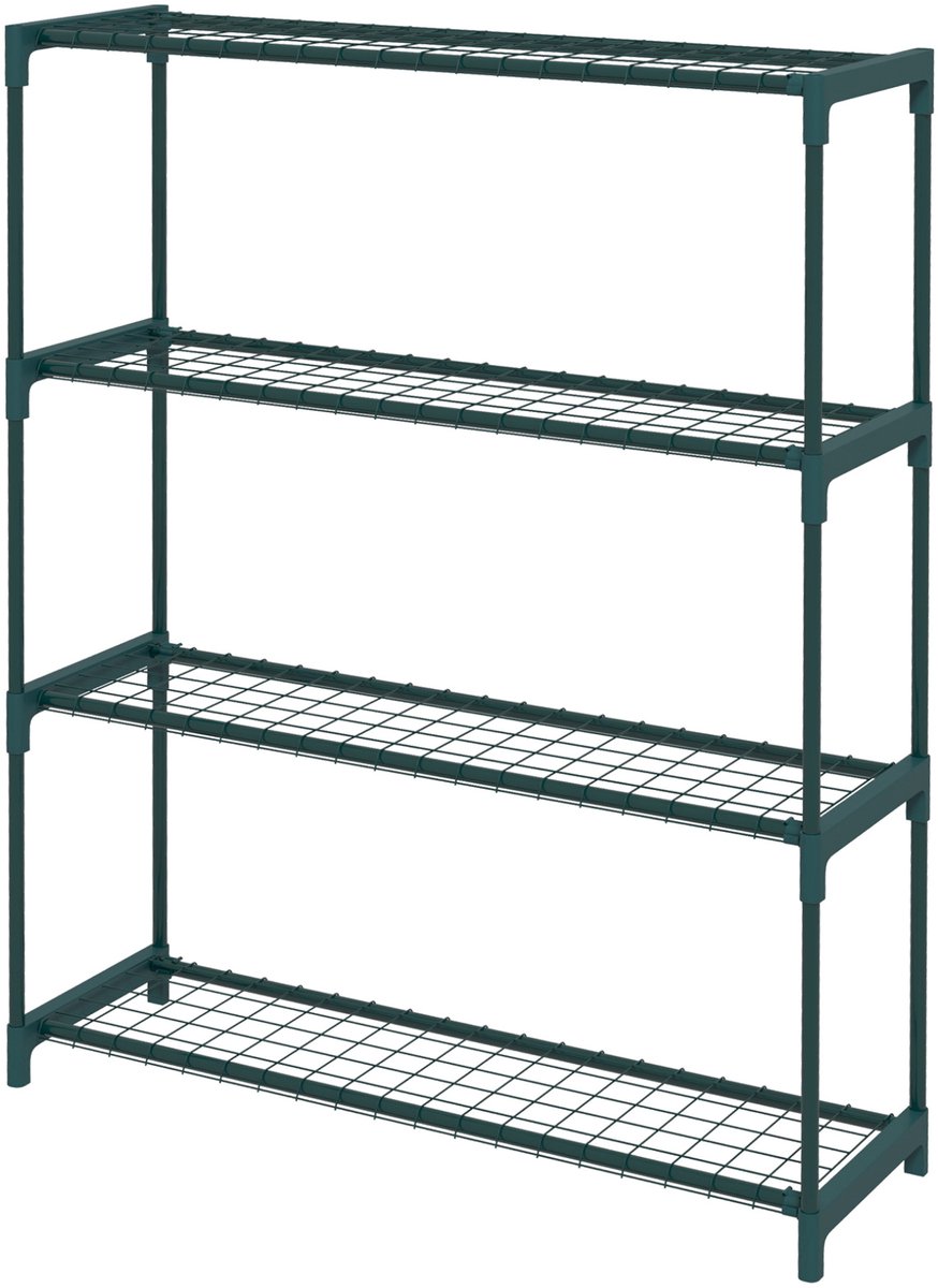 HAUSS SPOLE Plantenrek – 4 Niveaus – 89 x 28 x 107 cm – Staal – Donkergroen – Voor Binnen En Buiten – Ruimtebesparend